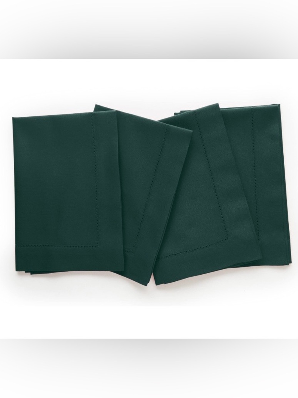 Cloth Napkins Cotton Linen Blend SQUARE 20x20” (4-pack) DARK GREEN